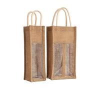 Red Wine Handbag Wine Gift Box with Window Single Double Bottle Champagne Package Bags Wedding Favors for Guests(L)