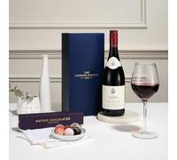 Red Wine & Luxury Chocolate Truffles Gift Set Hamper - Mayfair Chocolatier - Gift for Birthday, Christmas, Mother's Day, Valentines Day, Anniversary, Father's Day, Easter Gift - The London Hamper Co.