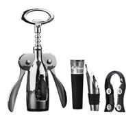 Red Wine Opener, Household Wine and Beer Champagne Manual Wine Opener, High-Grade Stainless Steel Wine Pourer Set