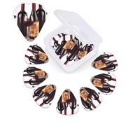 Red Wine Print Guitar Picks 12 Pack Guitar Plectrums with Storage Box Bass Picks For Acoustic Guitar Bass Electric Ukulele Includes 0.46mm, 0.71mm, 0.96mm