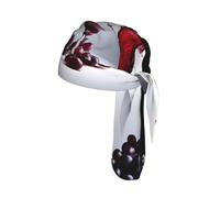 Red Wine Print Skull Headwrap Under Helmet Cycling Cap Lightweight Quick Dry Adult Gift One Size