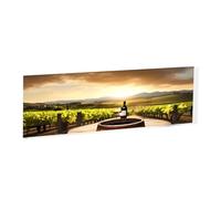 Red Wine -Rectangular Acrylic Table Signs - Clear Custom Nameplates For Office Desk, Restaurant, Events - Smooth Edge Professional Signage.