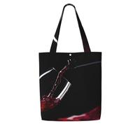 Red Wine,Reusable Grocery Bags Shopping Tote Bags Large Capacity Canvas Shoulder bag