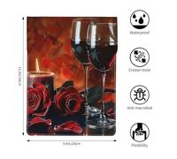Red Wine Rose and Candle Printed Laptop Case 13-Inch Leather Laptop Sleeve Computer Bag Cover for Travel, Work, Business