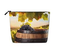 Red Wine Single Layer Linen Like Makeup Bag, Lightweight and Cute, Easy to Use