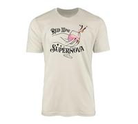 Red Wine Supernova Women's T-Shirt - Classic Casual Cotton T-Shirt Comfortable Half Sleeve Crewneck Tee, Perfect Summer Gift for Music Lovers and Chappell Fans - L
