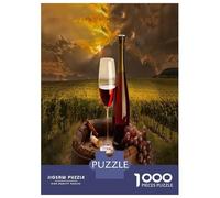 Red Wine Vineyard Scene 1000 Piece Jigsaw Puzzle for Adults Paper Puzzle Game Relaxation Gift Home Decor 38x26cm/1000pcs