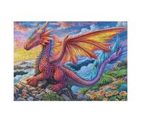 Red Wing Dragon 300 Pcs Jigsaw Puzzle Bundle Puzzle for Adults Teens 14+ Fun Family Game Mindful Activity Spring Gift Precision Cut Board 300 PCS