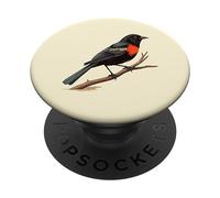 Red winged blackbird lover illustration PopSockets Adhesive PopGrip