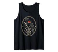 Red-Winged Blackbird Vintage Bird Watching Badge Tank Top