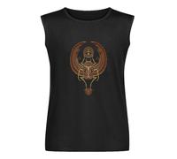 Red Winged Egyptian Scarab with Ankh Vest Tank T-Shirt Cotton Men Black Sleeveless Tee XL