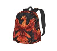 Red Winged Fire Phoenix Lightweight Daypack Bookbag For Travel Hiking Daily Commutes Business, Pink Laptop Backpack For Men Women