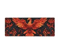 Red Winged Fire Phoenix Mouse Pad In Big Extended Non-Slip Rubber Base Mousepad With Stitched Edges Gaming Pc Desktop Large Mouse Pad 11.8x31.5