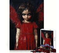 Red Winged Girl Jigsaw Puzzles 1000 Pieces for Adults Strengthen Memory Group Joy Clean Edge Stylish Gift (38x26cm)