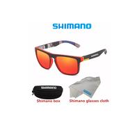 (Red with box) Shimano Polarized Sunglasses UV400 Protection Men