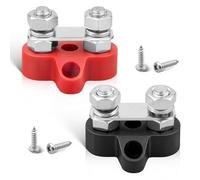 RED WOLF 12V 150A Power Distibution Block 5/16" Dual Stud Busbar M8 Terminal Bus Bar 12 Volt DC Battery Junction Post for Auto Boat Marine Solar System Positive and Negative 2 Pack