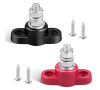 RED WOLF 12V 150A Power Distribution Block 5/16" Single Stud Busbar M8 Terminal Bus Bar 12 Volt DC Battery Junction Post for Auto Boat Marine Solar System Positive and Negative (2PC)