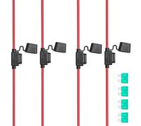 RED WOLF 30A Inline Fuse Holder - 4 PCS ATC/ATO Automotive Waterproof 30 Amp Car Socket Add-a-Circuit - Heavy Duty Wire Cable Blade Holder