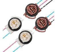 RED WOLF 3156 3157 Pre-Wired Harness Pigtail Socket Connector Plug Install LED Bulbs Fit Most Chevrolet Silverado GMC Sierra for Brake/Tail Lights Turn Signal Light 4 PCS