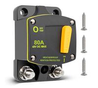 RED WOLF 80A Circuit Breaker Switch Manual Reset DC 12-48V, 5/16"-M8 Stud for Car Audio RV Marine Boat Truck Trolling Motors Stereo Audio Electronic Battery Solar System