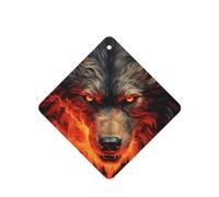 Red Wolf and Fire Car air freshener, four-pack, suitable for car interiors, trucks, and SUVs.