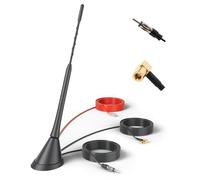 RED WOLF DAB Antenna, 5m Extension Cable, FM AM Car Radio Roof Antenna, Booster Amplifier, SMB Adapter, for Pioneer, Sony, Blaupunkt etc., 30±2dB Gain, 100m Range