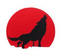 Red Wolf Moon Iron-On Patch | Red Moon Patch, Wolves Iron on Patches, Biker Wolf Embroidery Patch, Motorcycle ironable Patch, Round Badges Finally Home