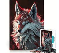 Red Wolf Portrait Jigsaw Puzzles 1000 Pieces for Adults Strengthen Recall Calm Mind Quality Edge Warm Surprise (50x75cm)
