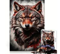 Red Wolf Portrait Jigsaw Puzzles 1000 Pieces for Adults Strengthen Recall Calm Mind Quality Edge Warm Surprise (50x75cm)