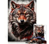 Red Wolf Portrait Jigsaw Puzzles for Adults 1000 Pieces Brain Skill Relaxed Mind Exact Edge Art Collection Piece (38x26cm)