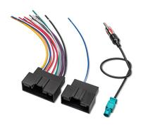 RED WOLF Radio Antenna Adapter + Stereo Wiring Harness Connector Plug for Ford Transit 2014-2019, 2013-2018 Fiesta, 2012-2017 Focus Aftermarket Radio Install