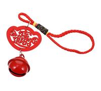 Red Wooden Bell Hanging Ornament 5pcs Chinese Style