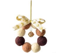 Red Wool Felt Car Ornament 10cm New Year Bell Wreath