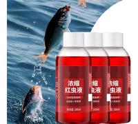 Red Worm Scent Fish Attractants for Baits,High Concentration Fish Lures Bait Attractant Enhancer,Fish Bait Attractant Enhancer,Strong Fish Attractant Red Worm Liquid Bait Fish Additive (3 Pcs)