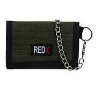 RED X Mens Canvas Tri-Fold Chain Wallet - Green