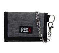 RED X Mens Canvas Tri-Fold Chain Wallet - Grey
