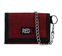 RED X Mens Canvas Tri-Fold Chain Wallet - Red
