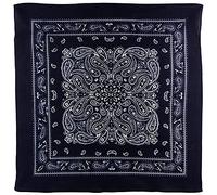 RED X Montana XL Cotton Paisley Bandana Soft Lightweight Extra Large 24" x 24" - Midnight