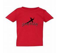 (Red, XL / 5T / 4-5 YO) Easter Good Friday Unique Jesus Christian God Cross Boys Girls T Shirt Tee Top