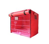 (Red, XL) Pet Bed Dog Kennel Anti-Mosquito Flying Insects Net Tent Cover Indoor/Outdoor
