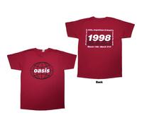 (Red, XX-Large) Oasis T-Shirt: 1998 World Tour - South America (Red) (Back Print)