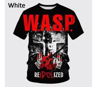 (red, XXL) Y2k Clothing New Style W.a.s.p. 3D Print T Shirt For Men Women Summer Hip-hop Unisex Casual T-shirt Harajuku Round Neck Top Tee