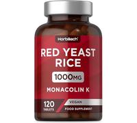 Red Yeast Rice 1000mg | 120 Vegan Tablets | High Strength Supplement with Monacolin K | Monascus Purpureus | by Horbaach