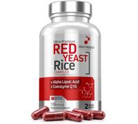Red Yeast Rice with CoQ10 & Alpha Liopic Acid - 120 Capsules | Premium 3X Triple Action Supplement + Coenzyme Q10 + ALA (Vegan) Capsules