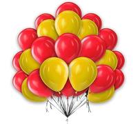 Red Yellow Balloons 25pcs Balloon Pack 10 Inch Yellow Red Balloons for Fire Brigade Theme Birthday Wedding Baby Bridal Shower Graduation Anniversary Fireman Party Background Decoration