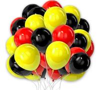 Red Yellow Black Balloons 10 inch 25 Pack Cartoon Ball Anime Balloons Birthday Decorations Mouse Color Balloon for Boys Superhero Theme Race Car Baby Shower Party Decor