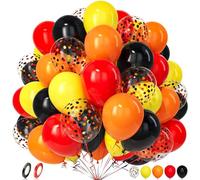 Red Yellow Black Balloons, 50 PCS Birthday Balloons for Party Decorations | 12Inch, Durable Latex, for Wedding, Anniversary, Graduation, Thanksgiving, Halloween, Autumn, Cartoon Theme Party Decoration