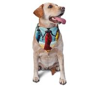 Red, Yellow, Blue And Black Printed Graphic Pet Triangle Scarf For Dogs & Cats, Adjustable Cute Pet Bandana For & Photo Shoots