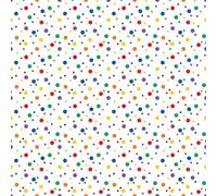 Red Yellow Blue Green White Colourful Confetti Pattern Print White Chocolate Transfer Sheet A4 Size
