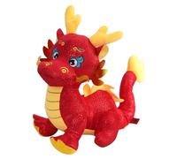 Red & Yellow Chinese Dragon Plush Toy - Soft Cute Mascot for Spring Festival, New Year Party & Year of the Dragon Souvenir Ornament